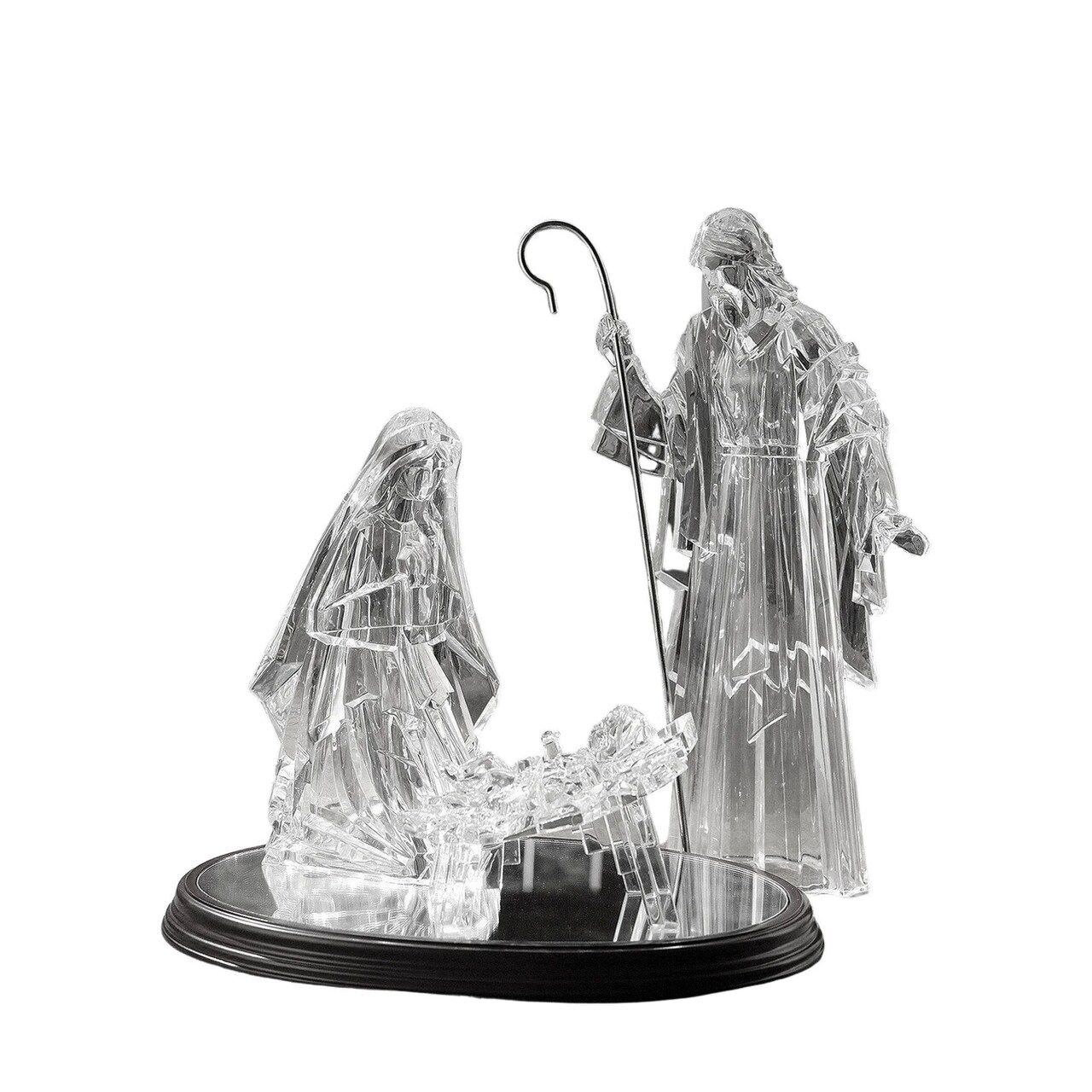 CC Christmas Decor LED Lighted Icy Crystal Holy Family Christmas Nativity Figurine - 16"